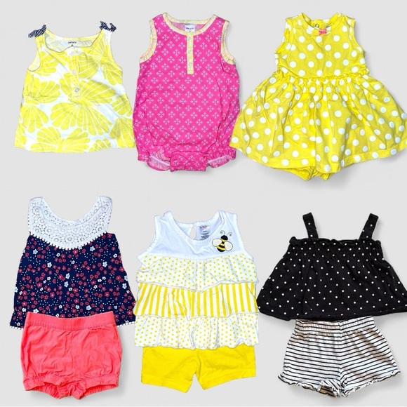 Baby Girl 6–9M Cheerful Outfit Bundle – Carter’s, Circo, Swiggles, Miniwear - Picture 1 of 7